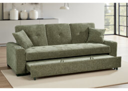 Upholstered Sofa Bed with Cupholders