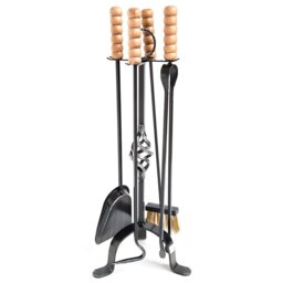 Koa Iron Fireplace Tool Set