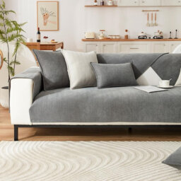 L Shape Sofa Cover For Living Room, Grey, 90 X 210Cm