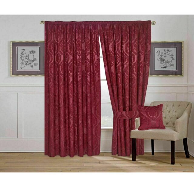 Pair of Jacquard Eyelet Ring-Top Curtains â Fully Lined â Available in Multiple Sizes