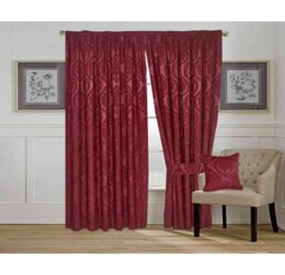 Pair of Jacquard Eyelet Ring-Top Curtains â Fully Lined â Available in Multiple Sizes