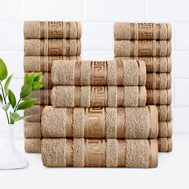 20-Piece Luxury Cotton Towel Set - Soft, Cosy Family Bale Set with 2 Bath, 2 Hand, 16 Face Towels for Ultimate Comfort