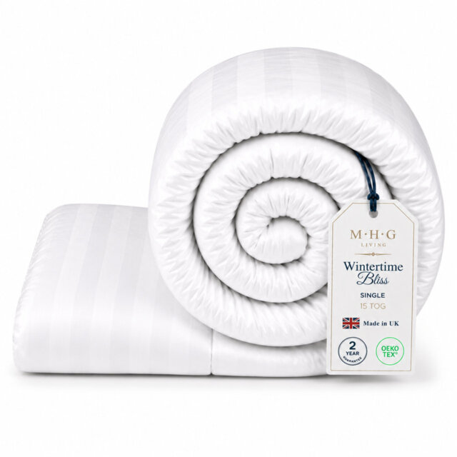 MHG Living Winter Microfibre Duvet 15 Tog with Breathable Hypoallergenic Hollowfibre Filling Cooling- Available Single/Double/King/Super King