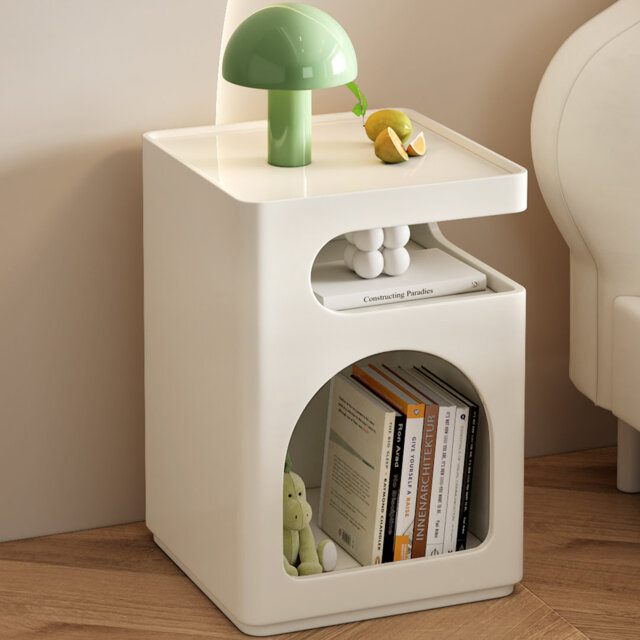 Small Side Table - Modern Nightstand with Storage Shelf, Side Table for Bedroom, Living Room, Entryway - Space-Saving Design, Sturdy & Compact Side Ta