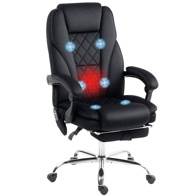 Vinsetto Massage Office Chair Footrest 6-Point Massage Heat