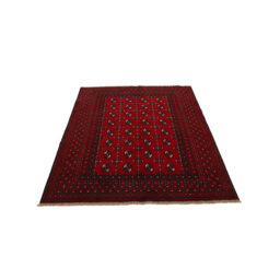 Hand Knotted Wool Red Rug