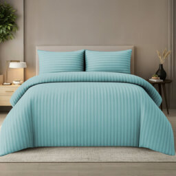 Pamposh Microfiber Striped Duvet Cover Set