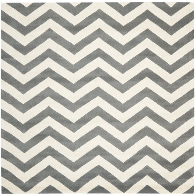 Lesedi Hand Tufted Wool Dark Grey/Ivory Rug