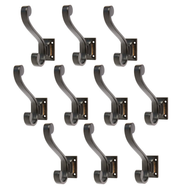 Hammer & Tongs - Square Back Hat & Coat Hook - W35mm x H105mm - Black