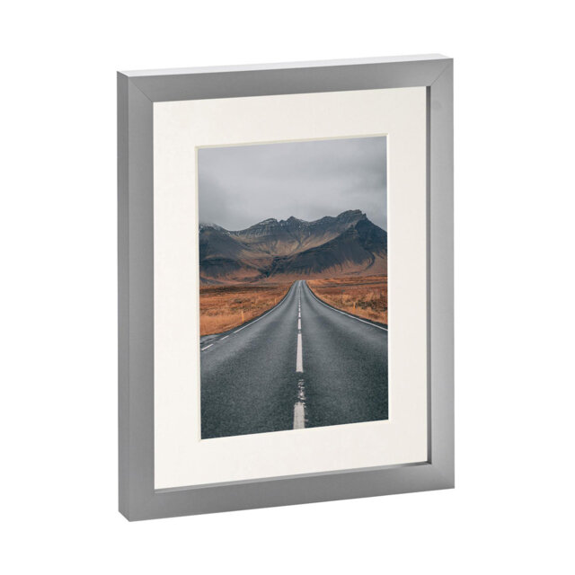 "Photo Frame with 5"" x 7"" Mount - 8"" x 10"" - Grey/Ivory"