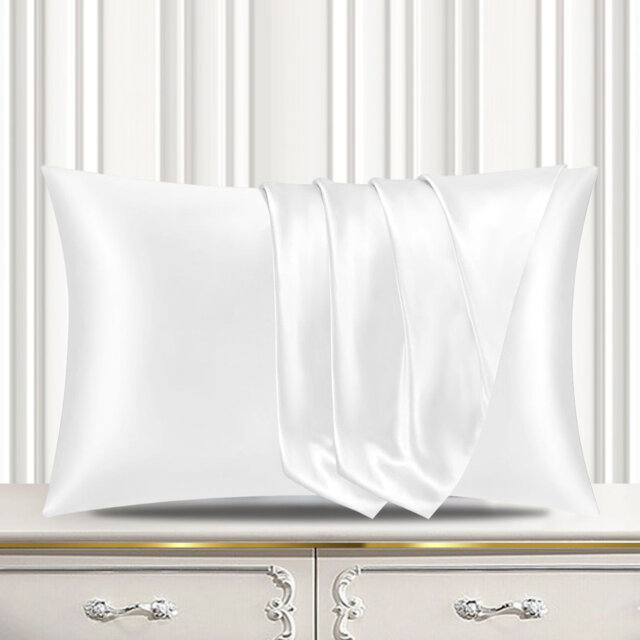 Satin Silk Pillow Cases Pack of 2 Super Soft Smooth Pillow Covers Breathable Hypoallergenic Envelope Closure