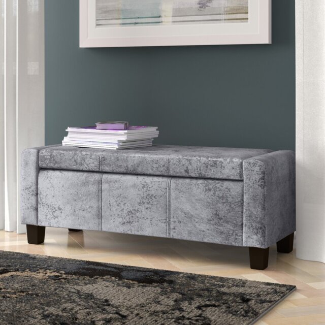 Velvet Upholstered Storage Bench