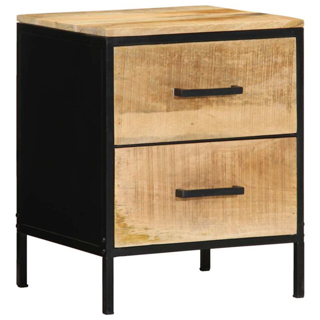Bedside Cabinet With Drawer Brown And Black 40 X 35 X 50 Cm