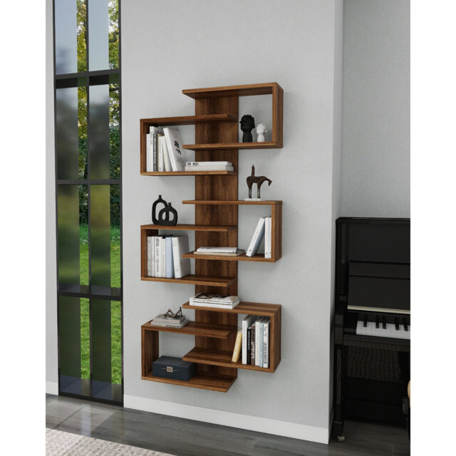 Bookcase With Geometric Shelves Rozalin