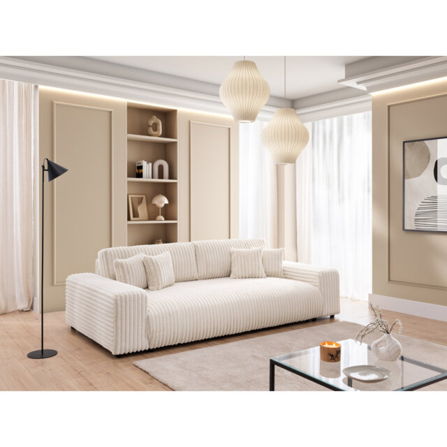 Sleeper Sofa Bed Mollis with storage in Jumbo Cord Fabric with comfortable seat