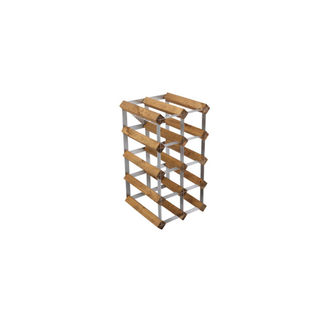 Assembled wine rack for 12 bottles. Made of Swedish pine wood and produced in Sweden.