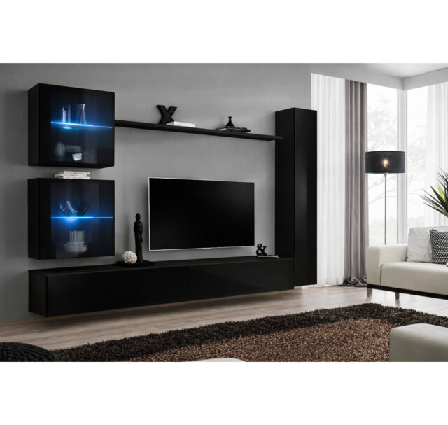 Modular Entertainment Unit 280cm - LED Media Wall for TVs up to 75 Inch