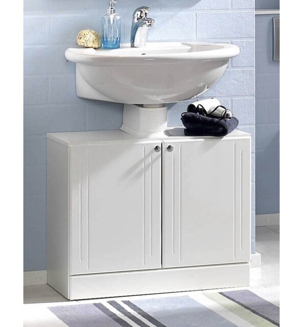 Quickset 955 65cm Single Bathroom Vanity Base Only in High Gloss White