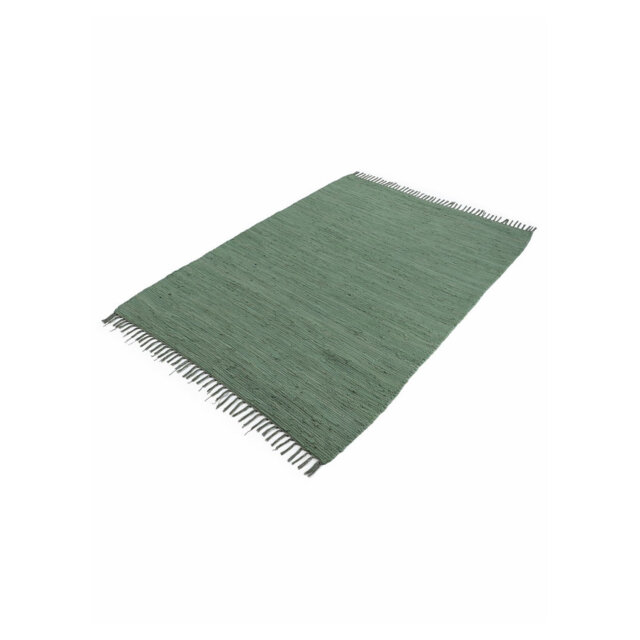 Chindi Uni Solid Colour Hand Crafted Hand Braided Green Area Rug