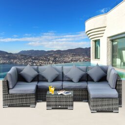 Aalijah Outdoor Garden Corner Sofa with Cushions
