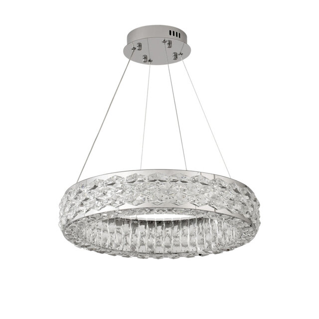 Crystal Halo Led Pendant Light Chandelier Golden