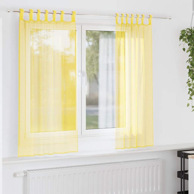 Vidaxl Voile Curtains With Loops 2 Pcs 140 Cm
