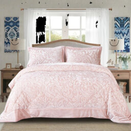 New Stylish Modern Velvet Bedspread Elegant Ultra Soft Velvet Comforters Throw Bedding Set With Pillow Shams
