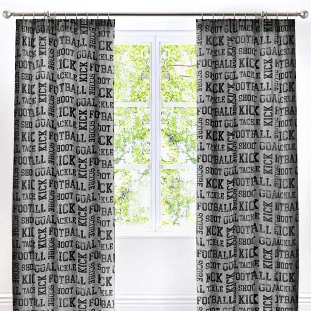 Football Pencil Pleat Room Darkening Curtains