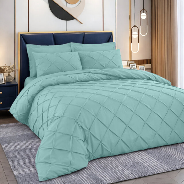 Luxurious Microfiber Pintuck Duvet Cover Set – Soft, Breathable & Wrinkle-Resistant Bedding for All-Season Comfort
