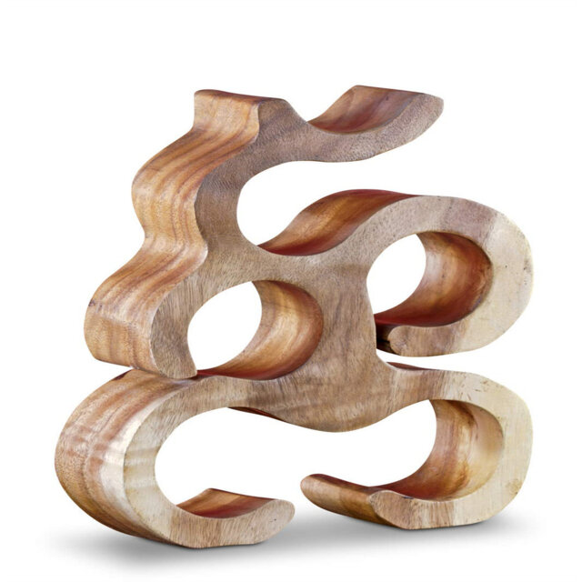 Wooden wine rack for 6 bottles made of solid acacia wood