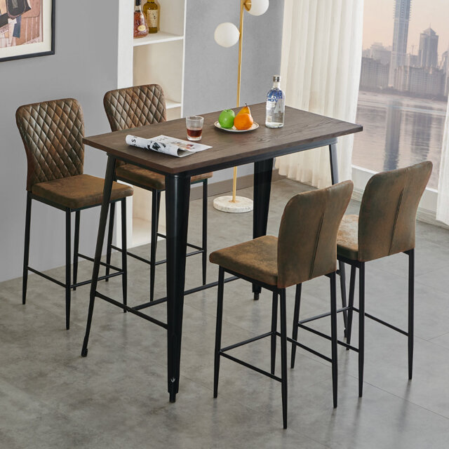 Vintage Upholstered Armless Bar Stool by Wayfair