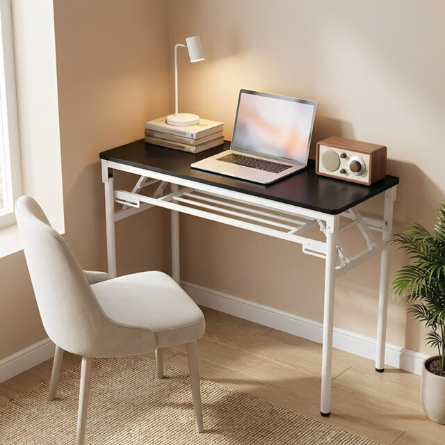 Folding Office Desk with Adjustable Foot Pads