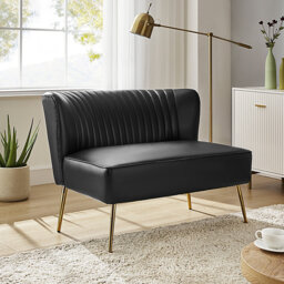 2 Seater Faux Leather Loveseat