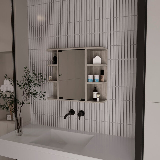 Aleshya 60mm W 50mm H Wall Mounted Required Medicine Cabinet Mirror Fixed
