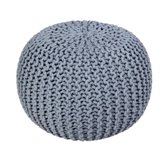 Antoinette 50Cm Round Knitted Pouffe Ottoman Hand Made