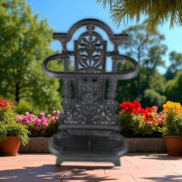 70cm H Cast Iron Umbrella Holder - Hand Finished Antique Style Freestanding Stand for Hallway & Entryway Storage