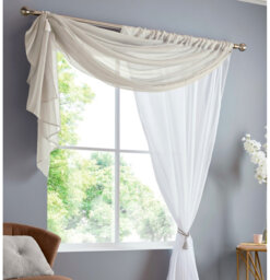 Anah Double Layer Voile Slot Top Sheer Curtain Panel