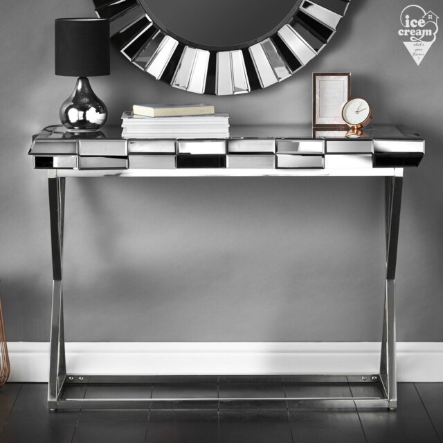 Minturn 78cm Glass Top Console Table