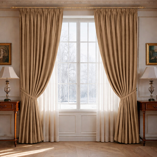 100% Polyester Blackout Pencil Pleat Room Darkening Curtains