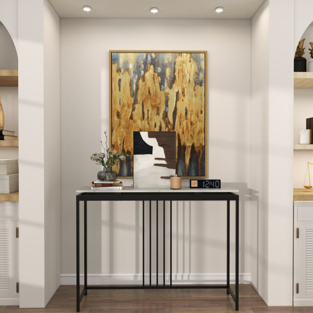 Console Table 120Cm Narrow Entryway Table W/ Tabletop-White