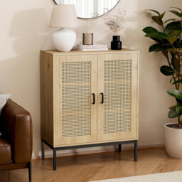 2 Door Tall Rattan Sideboard