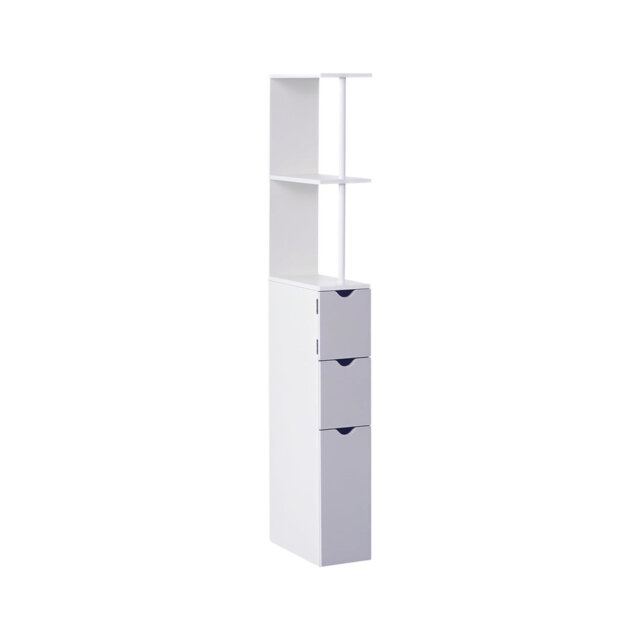 Freestanding Bathroom Storage Cabinet With 2-Tier Shelf And Drawers,Anti-Tipping, Scratch Resistant, Stain Resistant,White