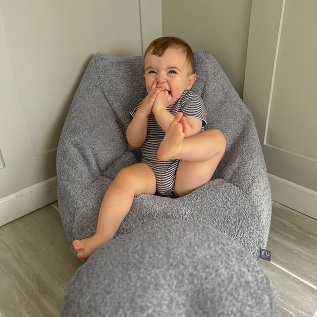 rucomfy Beanbags Snug Kids Boucle Bean Bag Chair with Filling - Childrens Beanbag Seat Bedroom Furniture - Toddler Armchair Seat - 50 x 60 x 60cm