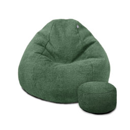 rucomfy Beanbags Large Snug Slouchbag - Adult Boucle Bean Bag Chair - Home Lounge, Living Room & Bedroom Seating for Adults - Machine Washable Fabric