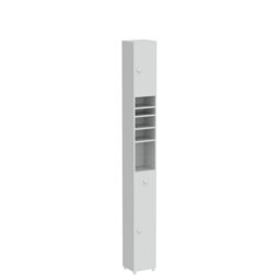Tall Bathroom Cabinet with 5 Compartments Bathroom Shelf with 1 Drawer and Doors