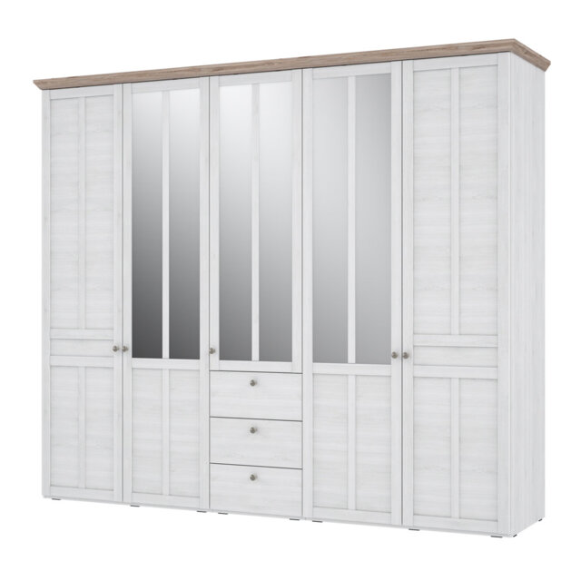 Tooele 5 Door Manufactured Wood Wardrobe