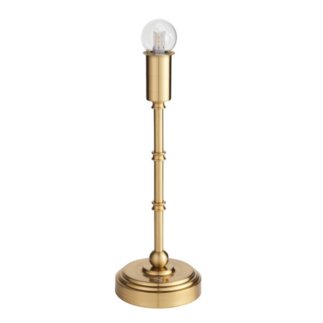Burley Rechargeable Table Lamp Base finished in Br Aged Brass