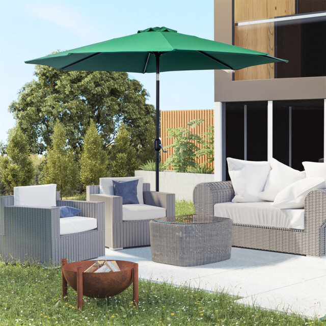 Brookann 295cm Traditional Parasol with Crank Lift