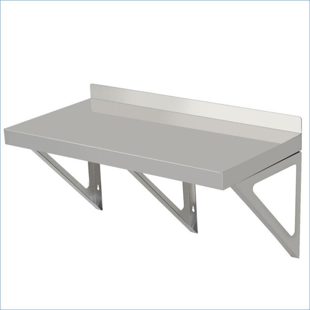 Stainless Steel Wall Shelf Nsf Commercial Wall-Mounted Shelving Appliance & Equipment Metal Shelving With a Backsplash and Two Brackets for Kitchen Re