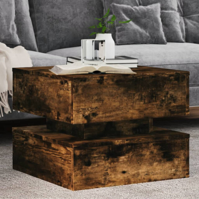 Metro Lane Coffee Table With LED Lights 50X50x40 Cm